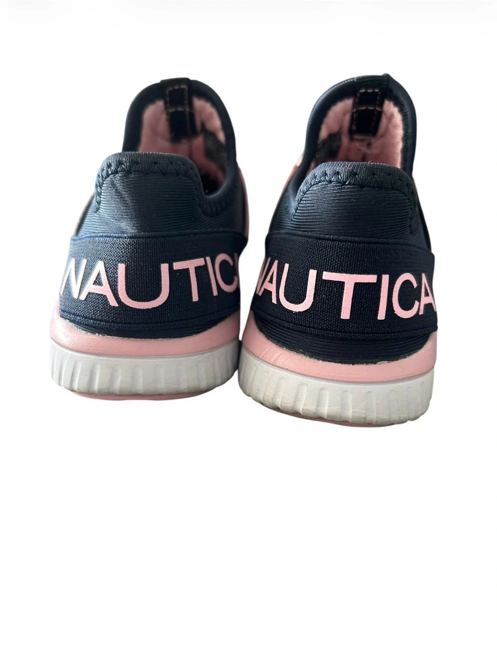 Nautica Black and Pink Slip-On Kids Sneakers
